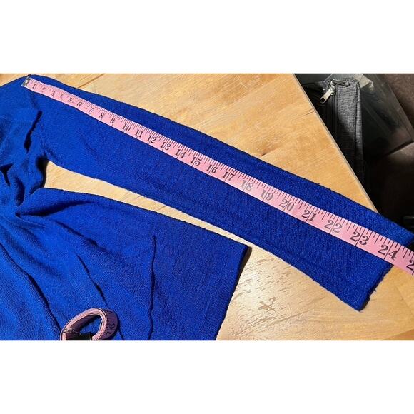 Lilly Pulitzer Chesapeake Cardigan Drape Front Size S Brilliant Blue Open Knit - Picture 9 of 10